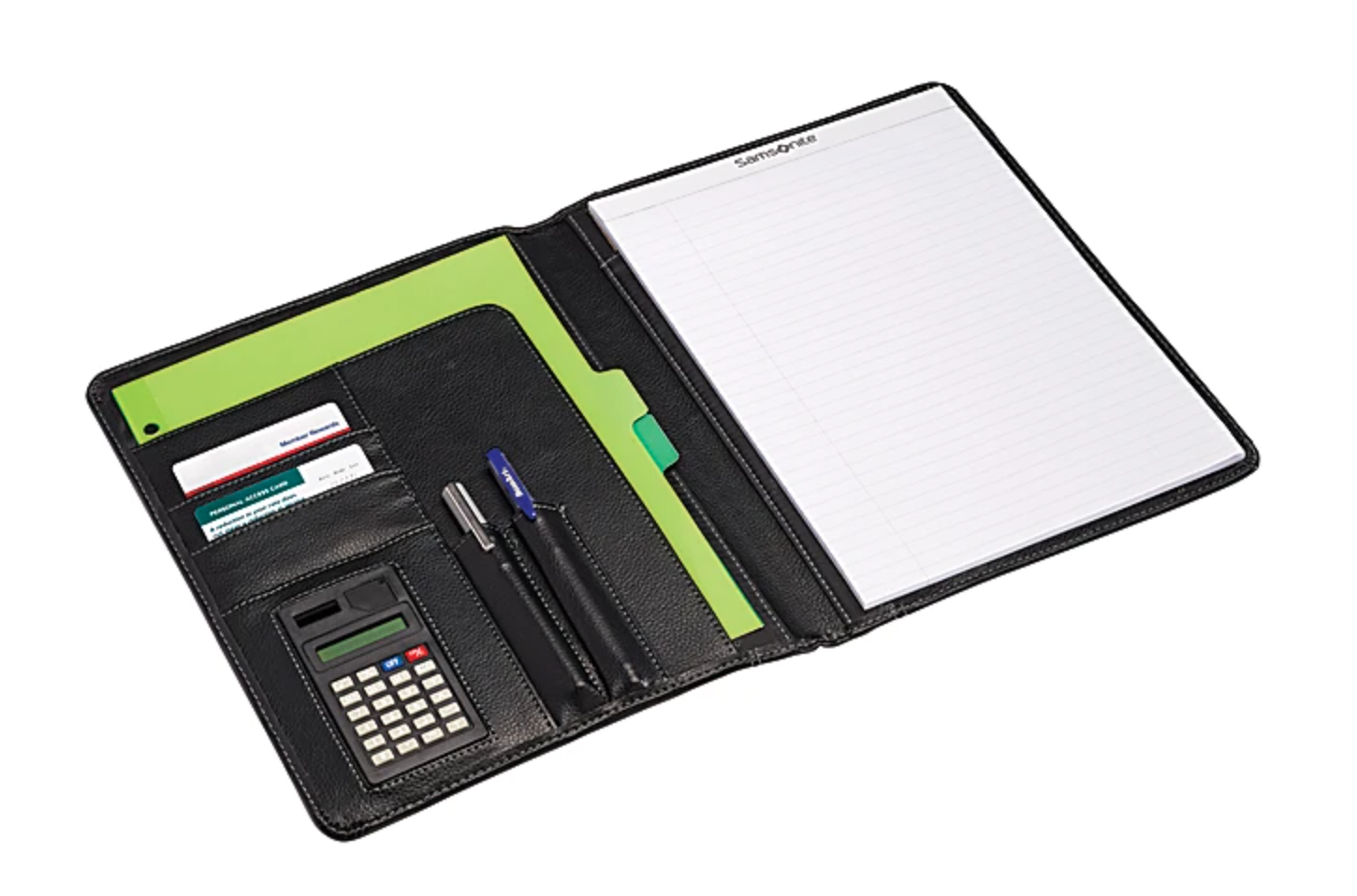 Samsonite® Vinyl Bi-Fold Writing Pad, 12 1/4" x 10" x 1", Black